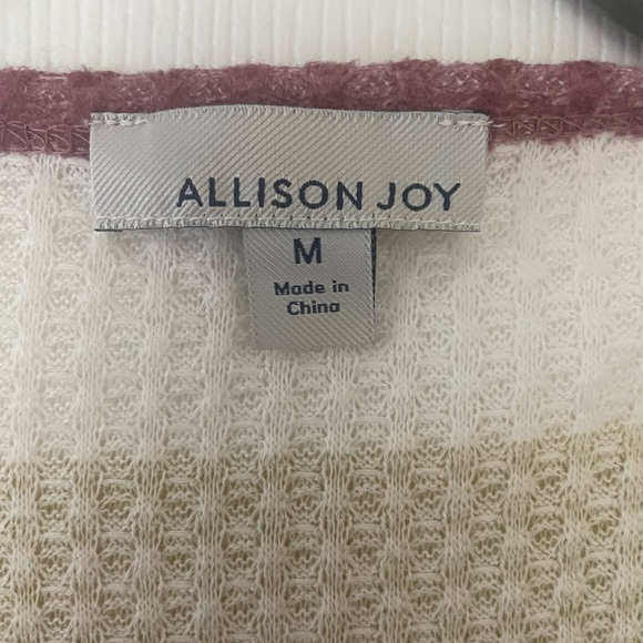 Allison Joy Relaxed Fit Waffle Top in Multi-Color Stripe - Picture 3 of 5
